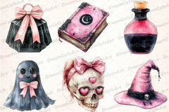 Black Pink Halloween Clipart Bundle - CraftNest - Digital Crafting and Art