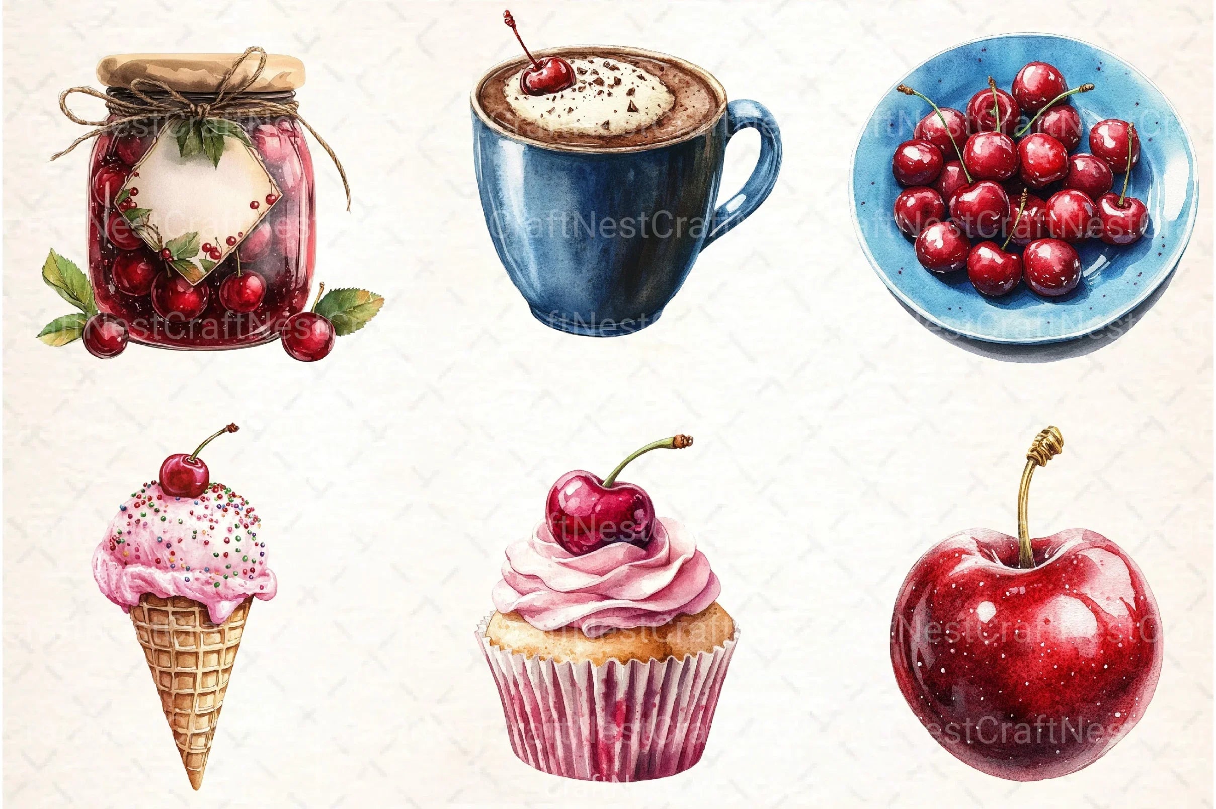 Midnight Cherry Christmas Clipart Bundle 4 - CraftNest - Digital Crafting and Art