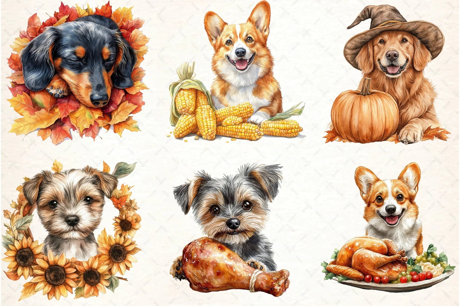 Thanksgiving Dog Clipart Bundle - CraftNest - Digital Crafting and Art