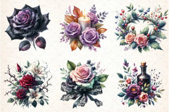 Halloween Flowers Clipart Bundle 4 - CraftNest - Digital Crafting and Art