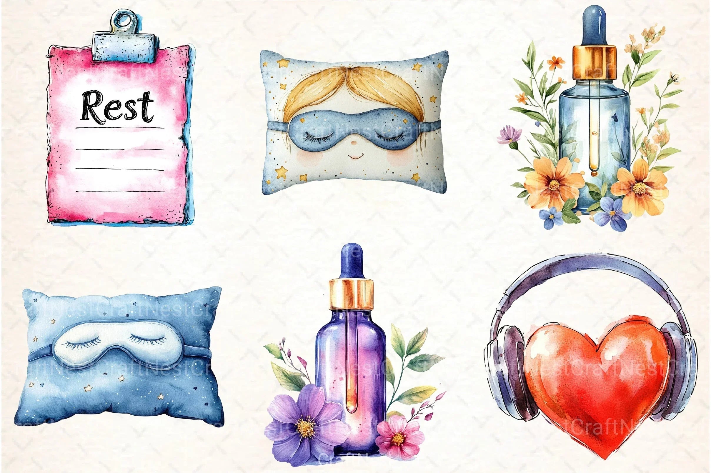 Self Care Clipart Bundle - CraftNest - Digital Crafting and Art