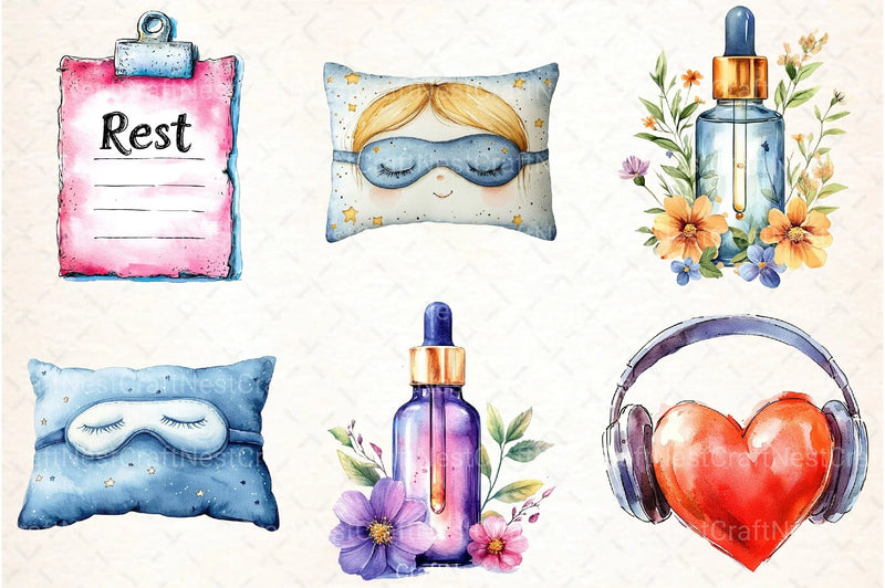 Self Care Clipart Bundle - CraftNest - Digital Crafting and Art