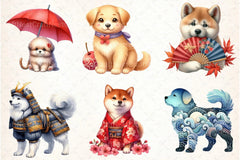Beautiful Japanese Style Dog Clipart Bundle - CraftNest - Digital Crafting and Art