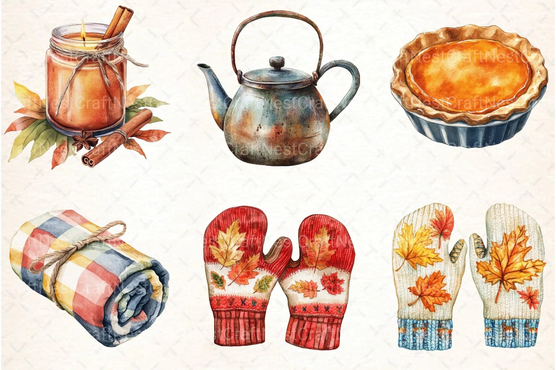 Cozy Autumn Thanksgiving Clipart Bundle - CraftNest - Digital Crafting and Art