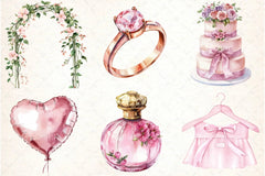 Pink Wedding Day Clipart Bundle - CraftNest - Digital Crafting and Art