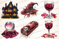 Burgundy Halloween Clipart Bundle 6 - CraftNest - Digital Crafting and Art