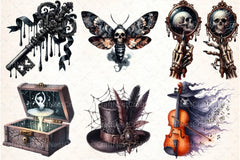 Antique Gothic Halloween Clipart Bundle 44 - CraftNest - Digital Crafting and Art