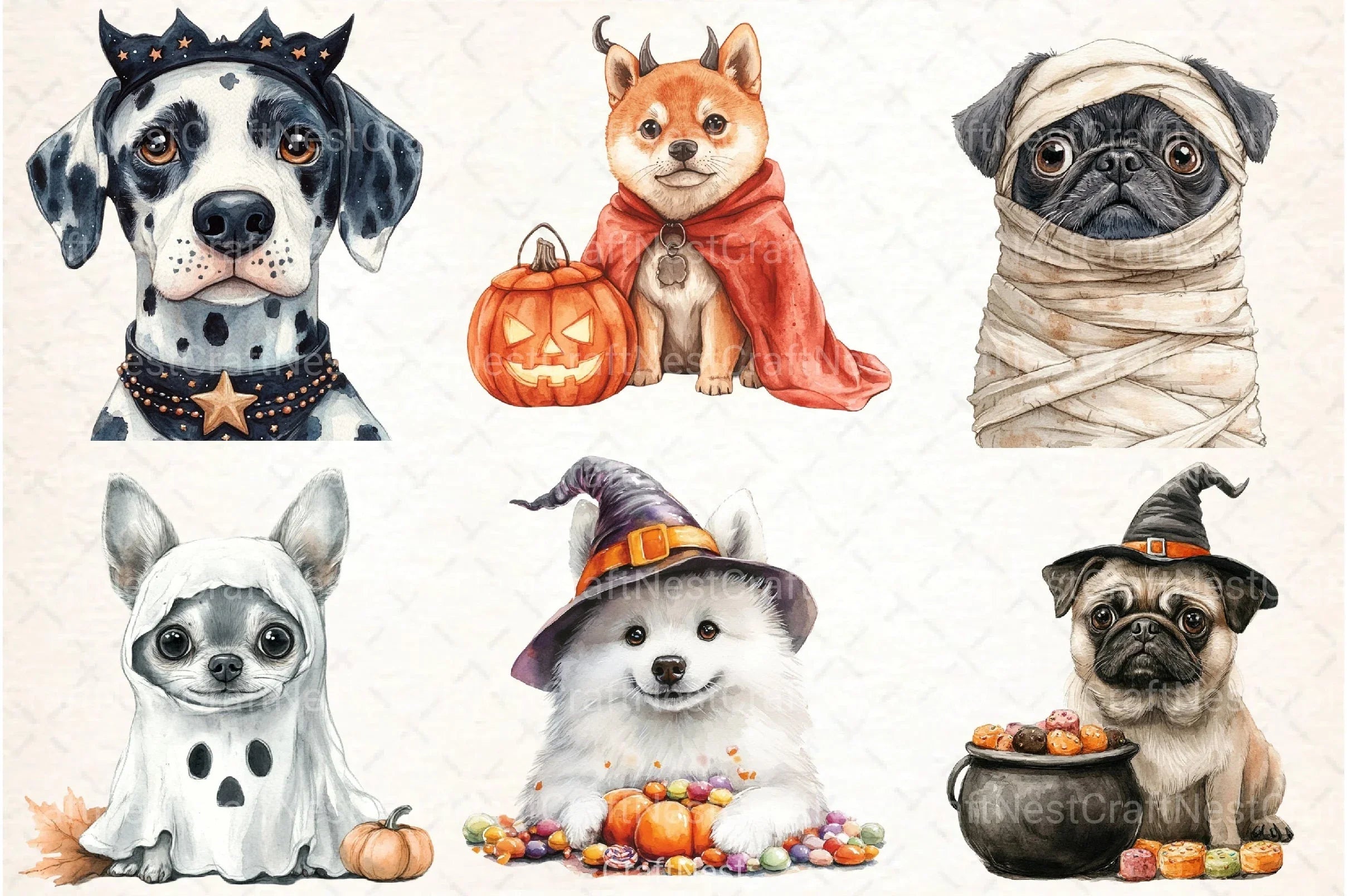 Halloween Dog Clipart Bundle 44 - CraftNest - Digital Crafting and Art