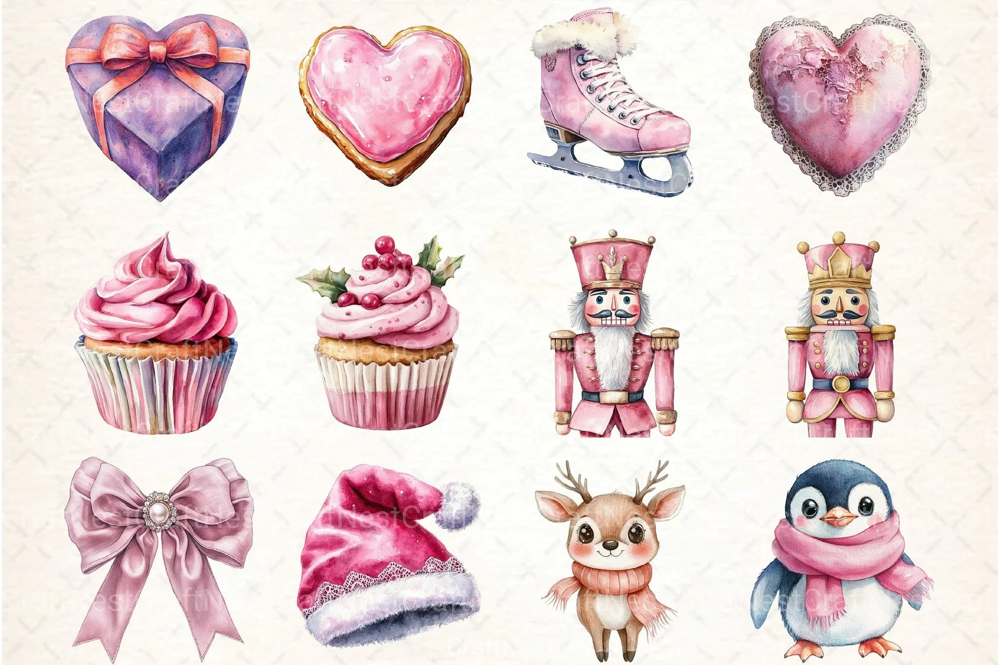 Kawaii Coquette Christmas Clipart Bundle - CraftNest - Digital Crafting and Art