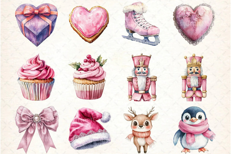 Kawaii Coquette Christmas Clipart Bundle - CraftNest - Digital Crafting and Art