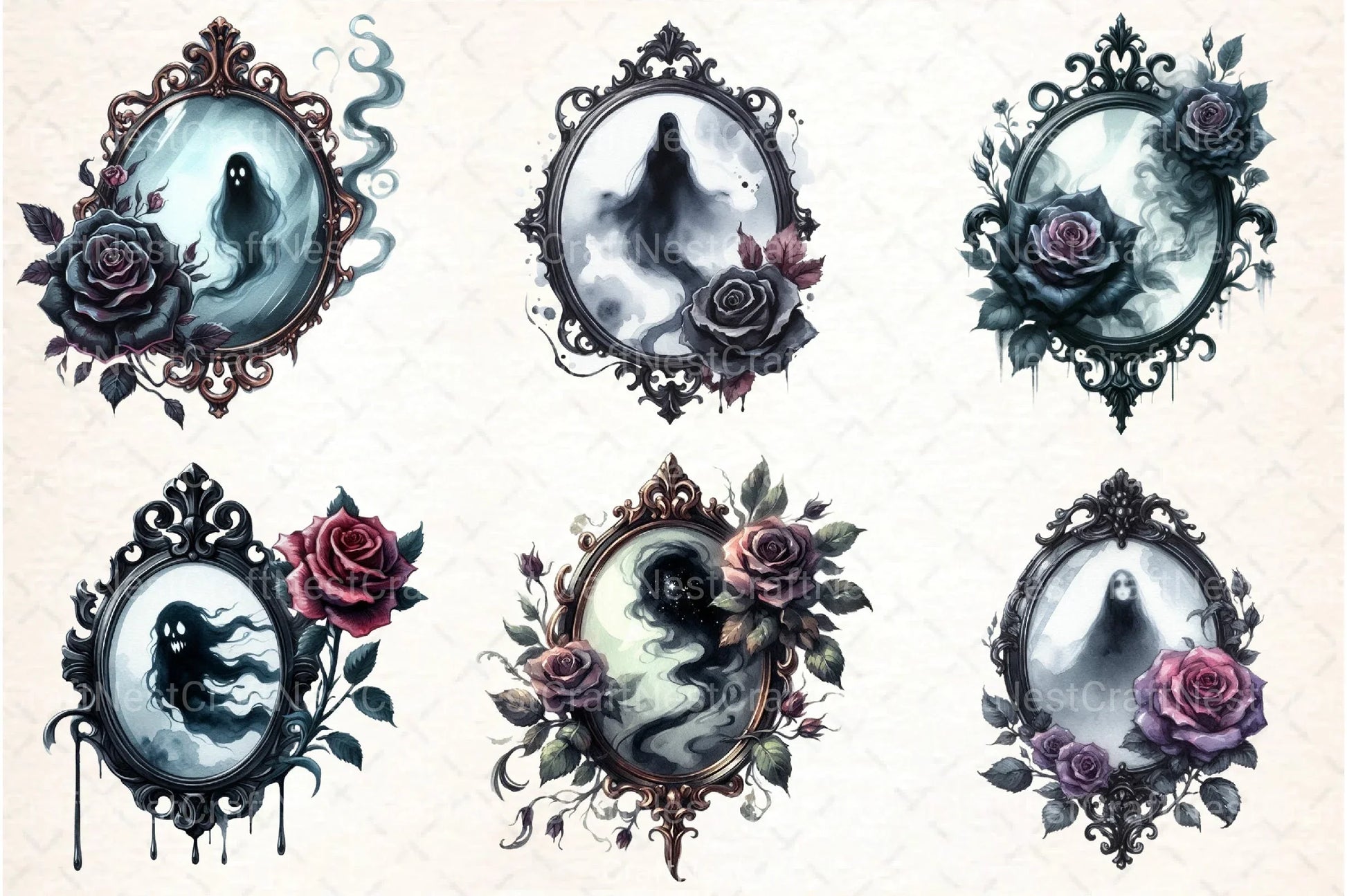 Gothic Antique Mirror Clipart Bundle - CraftNest - Digital Crafting and Art