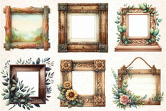 Wooden Frame Clipart Bundle 99 - CraftNest - Digital Crafting and Art