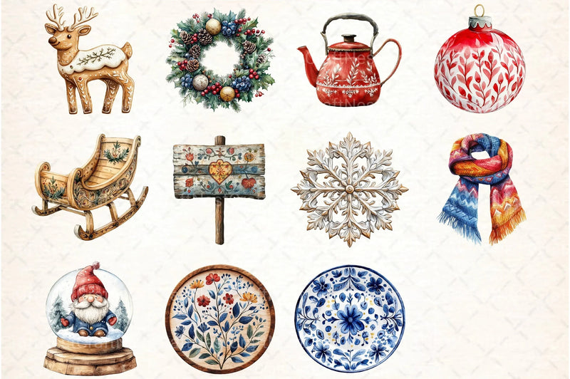 Nordic Christmas Clipart Bundle - CraftNest - Digital Crafting and Art