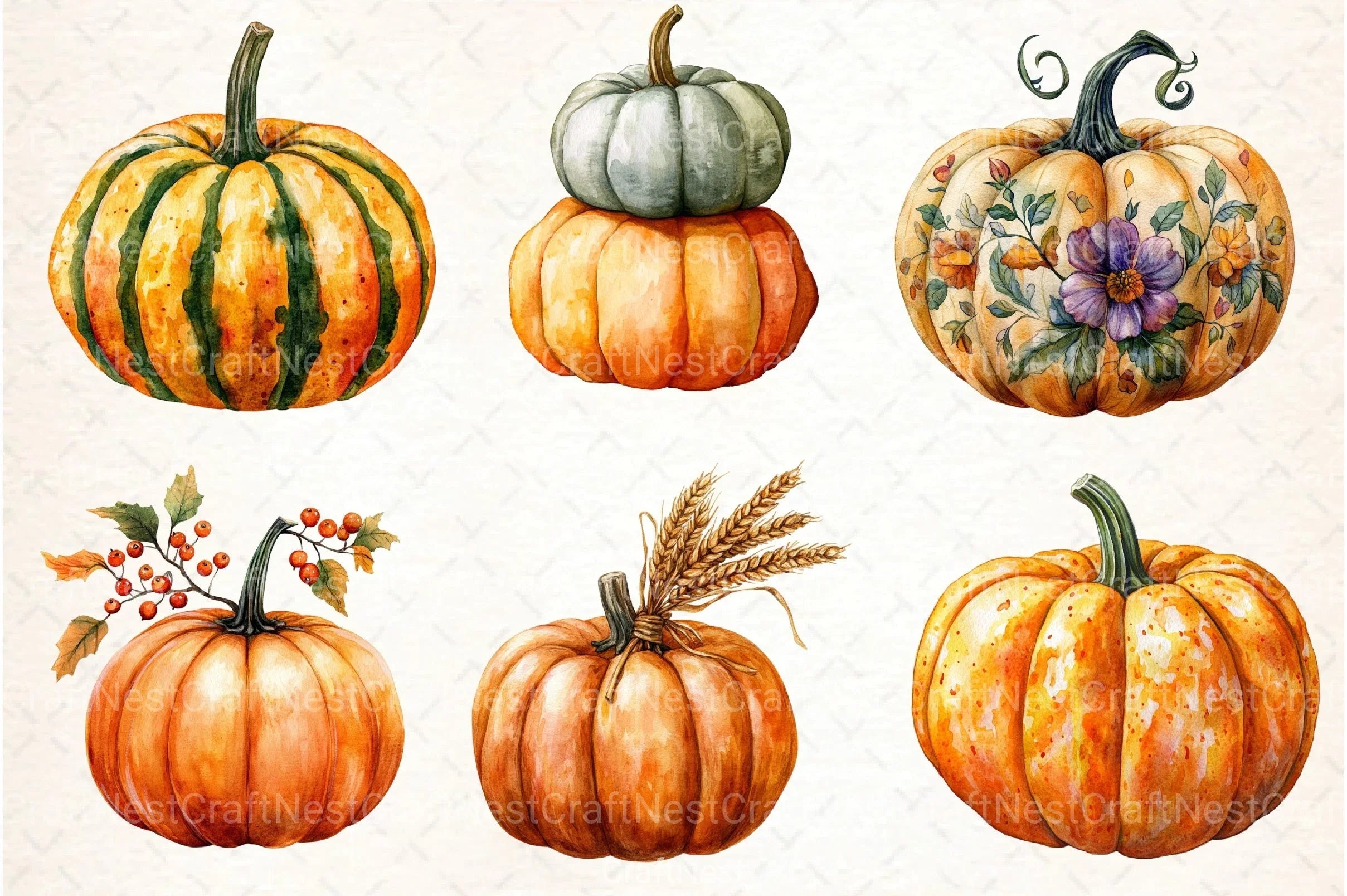 Pumpkin Patch Thanksgiving Clipart Bundle - CraftNest - Digital Crafting and Art