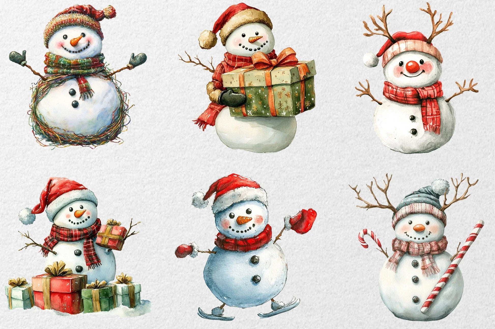 Funny Christmas Snowman Clipart Bundle - CraftNest - Digital Crafting and Art
