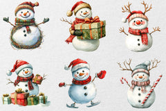 Funny Christmas Snowman Clipart Bundle - CraftNest - Digital Crafting and Art