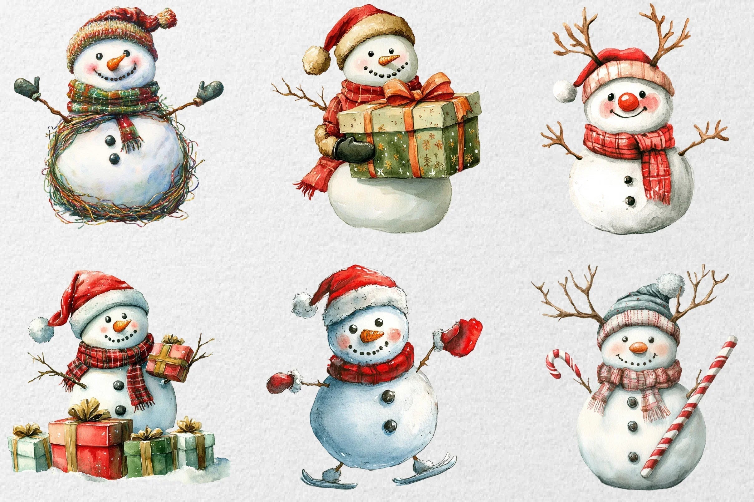 Funny Christmas Snowman Clipart Bundle - CraftNest - Digital Crafting and Art