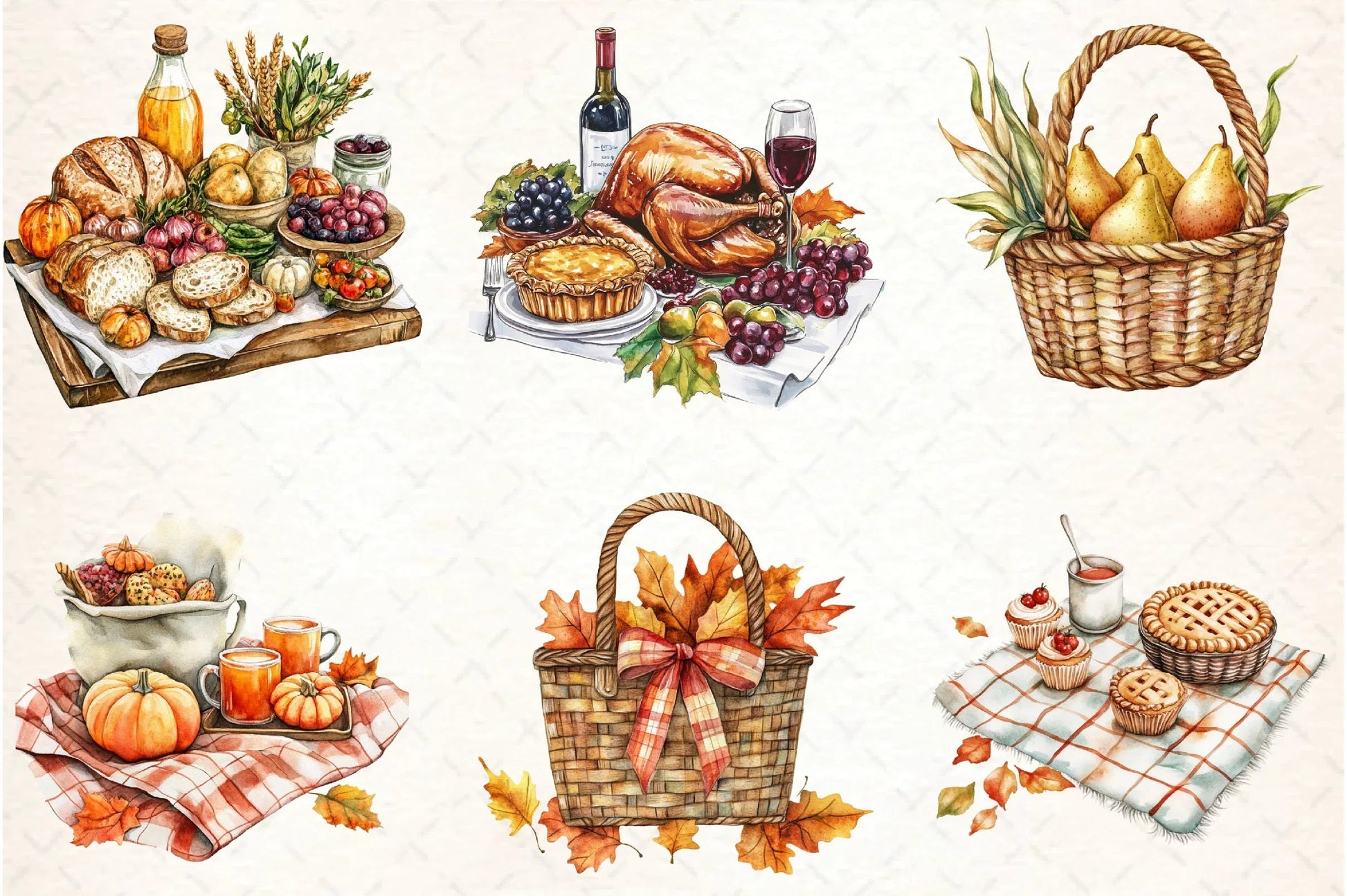 Thanksgiving Picnic Clipart Bundle - CraftNest - Digital Crafting and Art