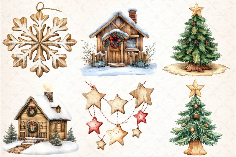 Woodland Christmas Clipart Bundle - CraftNest - Digital Crafting and Art