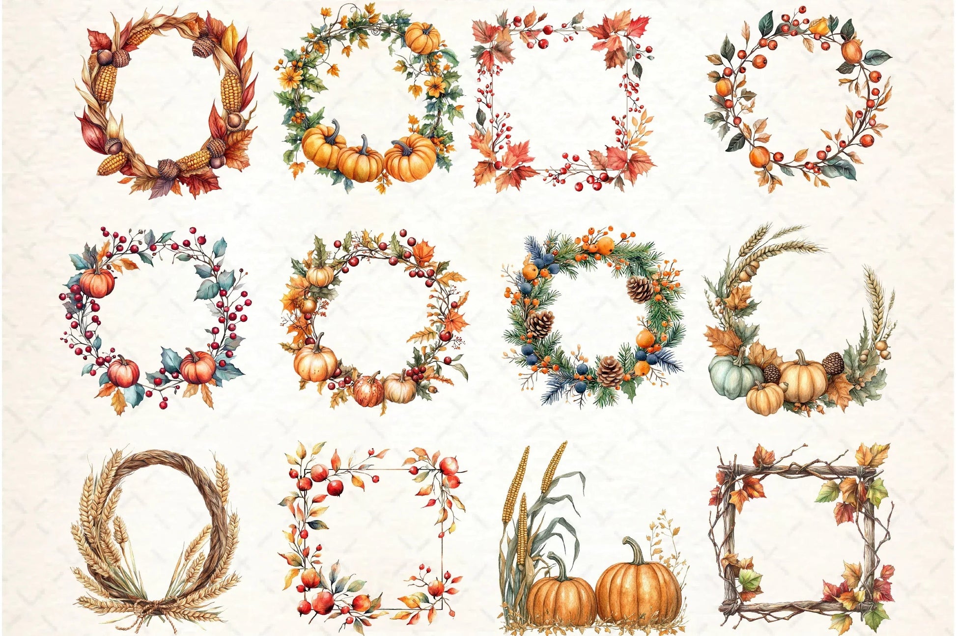 Thanksgiving Frame Clipart Bundle - CraftNest - Digital Crafting and Art