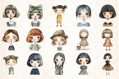 Retro Girls Clipart Bundle - CraftNest - Digital Crafting and Art