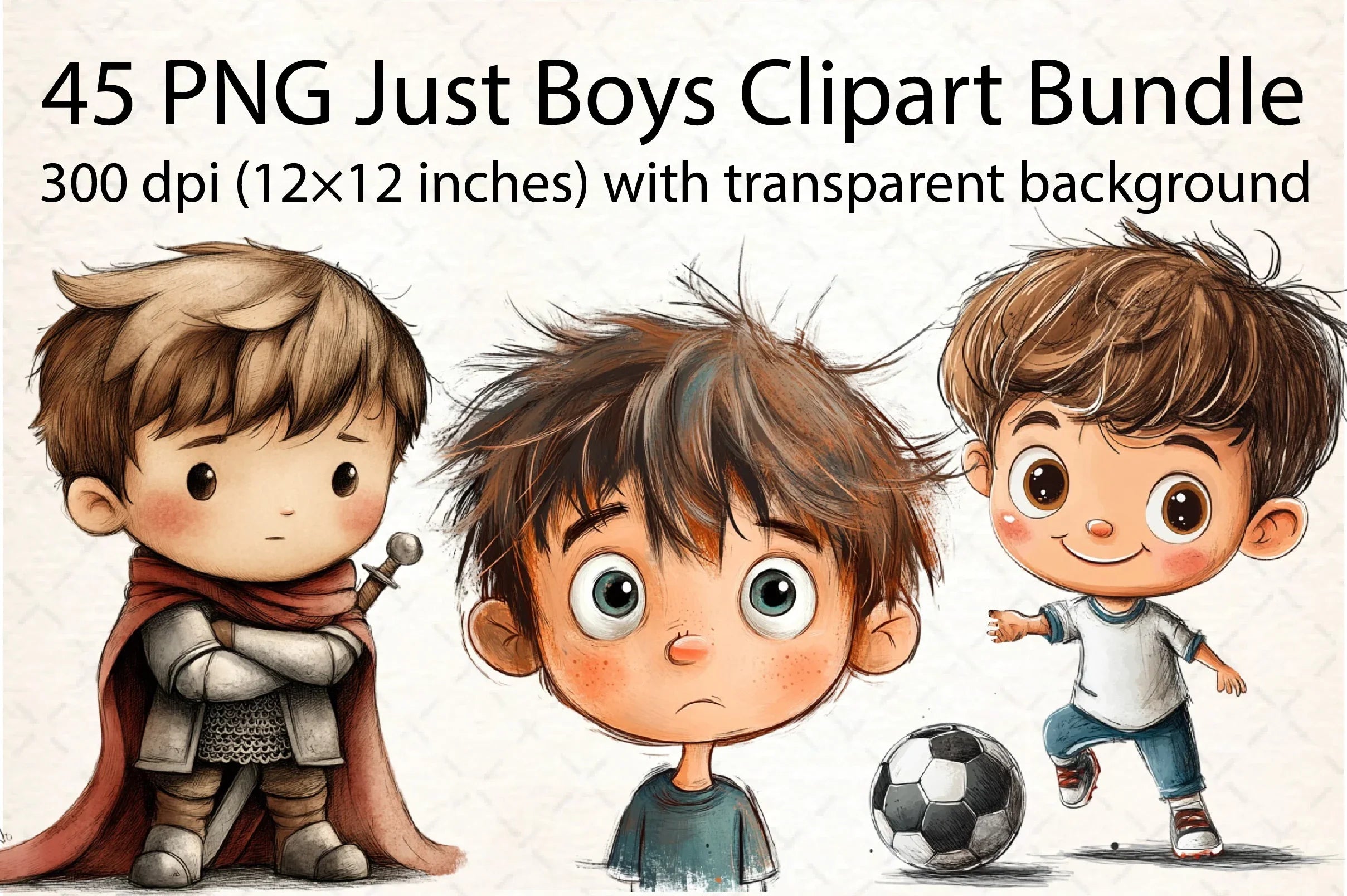 Just Boys Clipart Bundle - CraftNest - Digital Crafting and Art