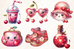Cherry Red Magical Summer Clipart Bundle 1 - CraftNest - Digital Crafting and Art