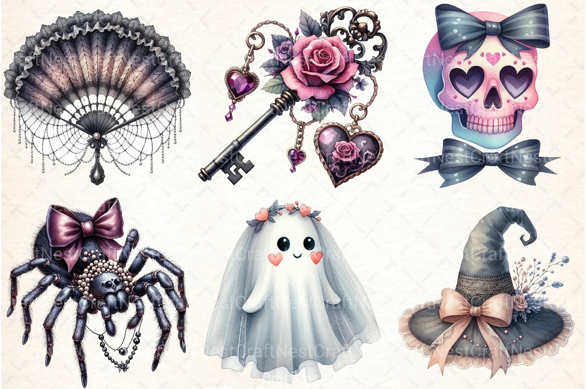 Gothic Coquette Halloween Clipart Bundle 1 - CraftNest - Digital Crafting and Art