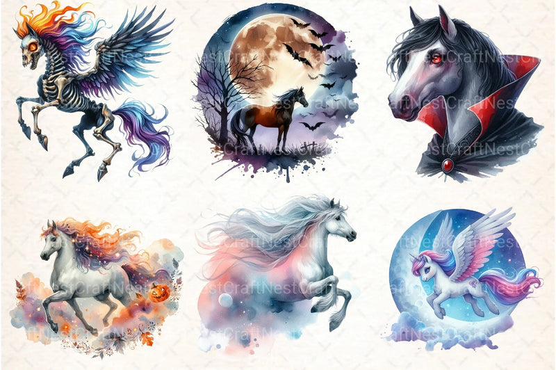 Halloween Horses Clipart Bundle 2 - CraftNest - Digital Crafting and Art