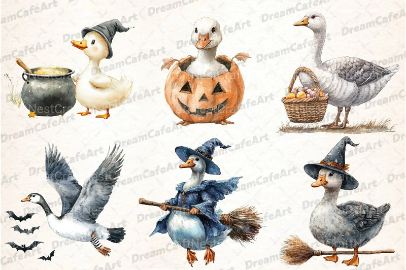 Witchy Goose Halloween Clipart Bundle - CraftNest - Digital Crafting and Art
