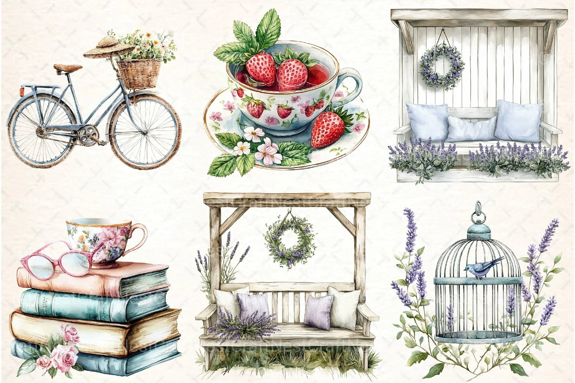 Summer Shabby Chic Decor Clipart Bundle - CraftNest - Digital Crafting and Art