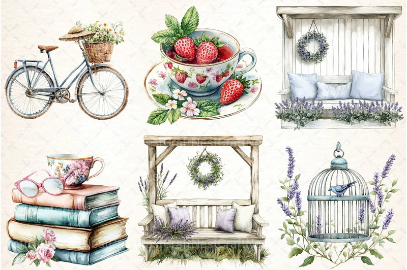 Summer Shabby Chic Decor Clipart Bundle - CraftNest - Digital Crafting and Art