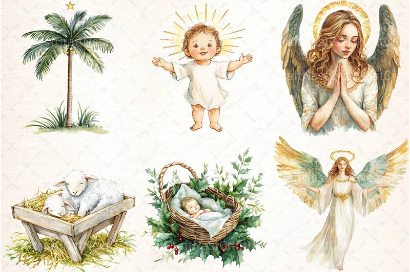 Cute Christmas Nativity Clipart Bundle 1 - CraftNest - Digital Crafting and Art