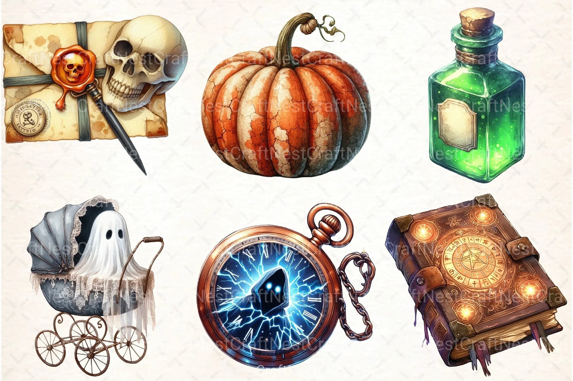 Antique Halloween Clipart Bundle 8 - CraftNest - Digital Crafting and Art