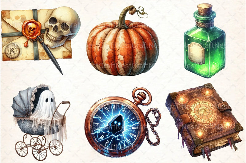 Antique Halloween Clipart Bundle 8 - CraftNest - Digital Crafting and Art