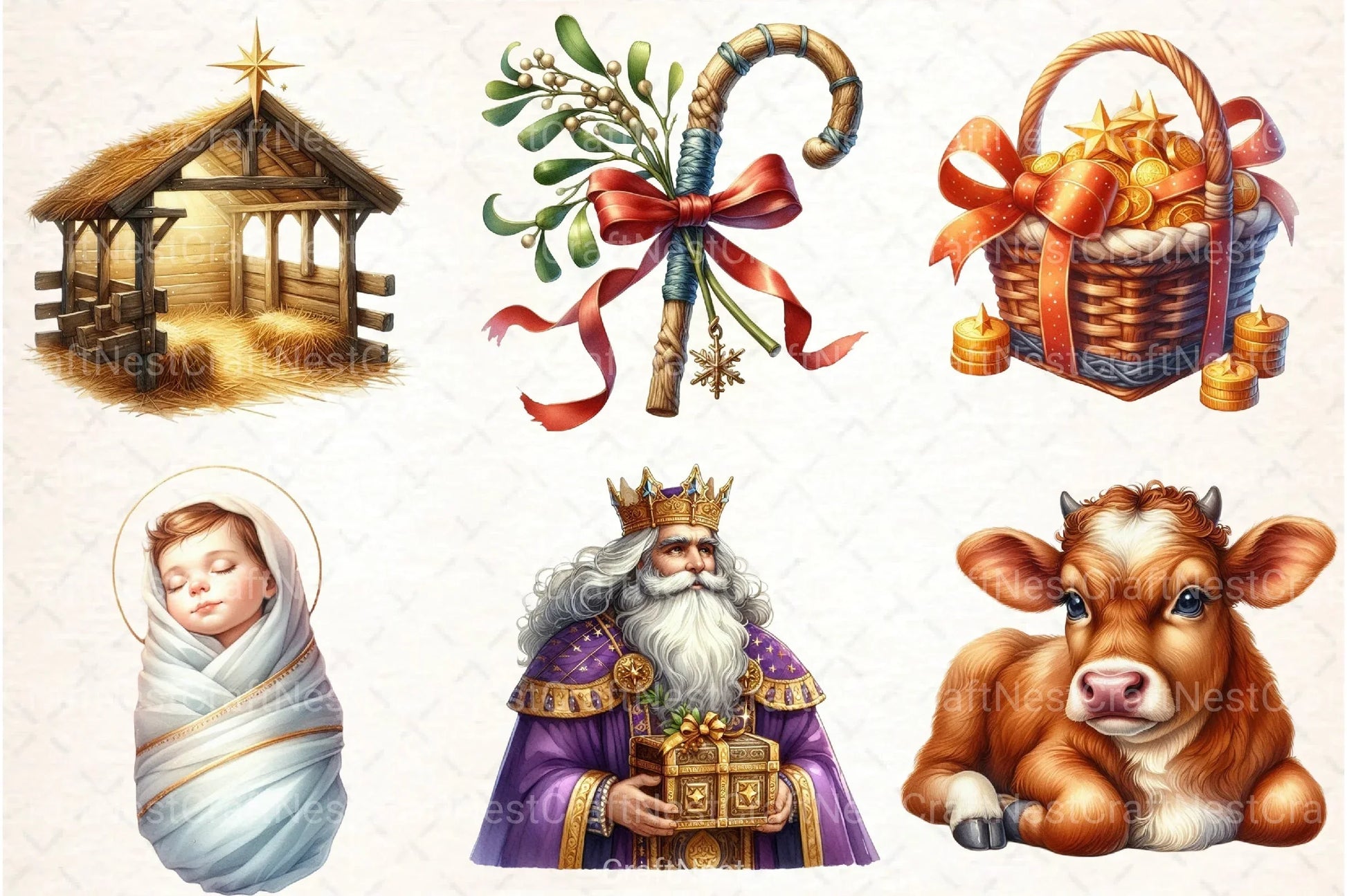 Christmas Nativity Clipart Bundle 2 - CraftNest - Digital Crafting and Art