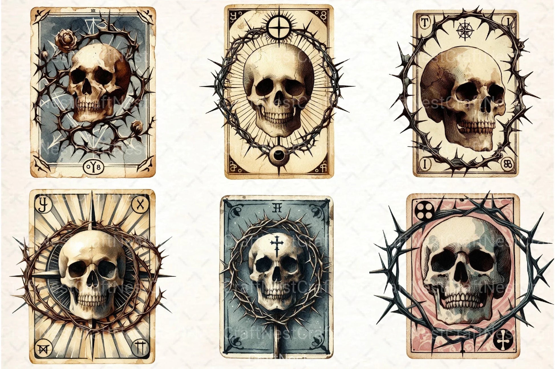 Vintage Halloween Tarot Card Clipart Bundle - CraftNest - Digital Crafting and Art