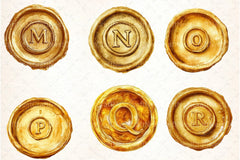 Seal Wax Letter Golden Stamp Clipart Bundle - CraftNest - Digital Crafting and Art