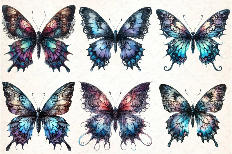 Gothic Butterfly Clipart Bundle 1 - CraftNest - Digital Crafting and Art