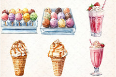 Ice Cream Shop Clipart Bundle - CraftNest - Digital Crafting and Art