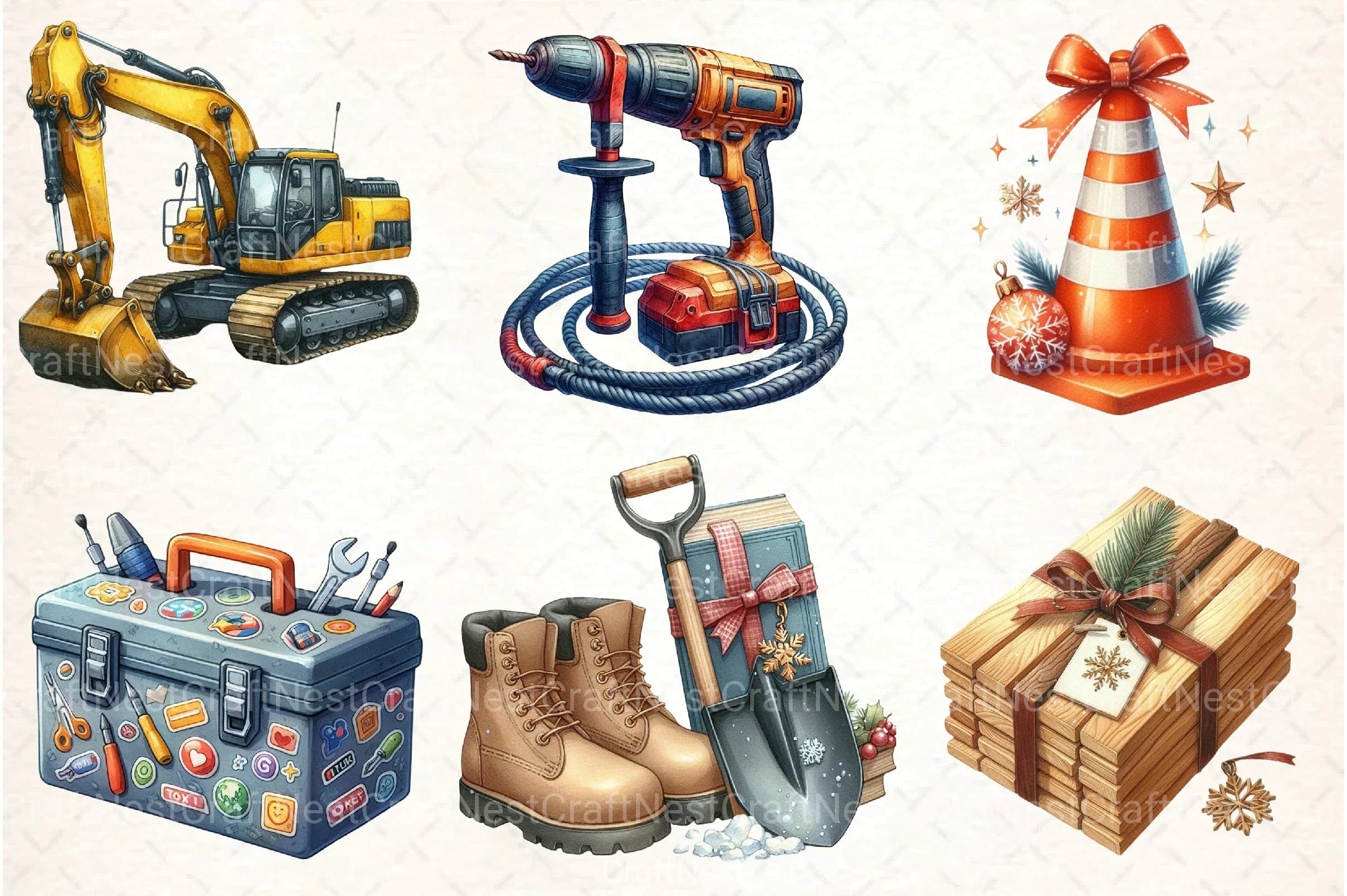 Construction Site Clipart Bundle - CraftNest - Digital Crafting and Art