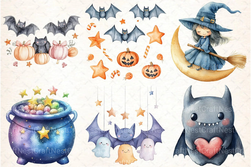 Kawaii Halloween Clipart Bundle 1 - CraftNest - Digital Crafting and Art