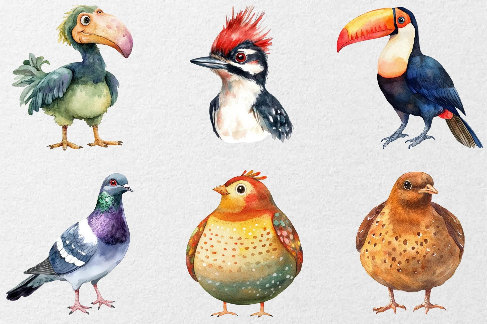Funny Birds Clipart Collection Bundle - CraftNest - Digital Crafting and Art