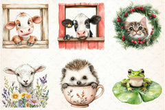 Funny Cute Animal Peeking Clipart Bundle - CraftNest - Digital Crafting and Art