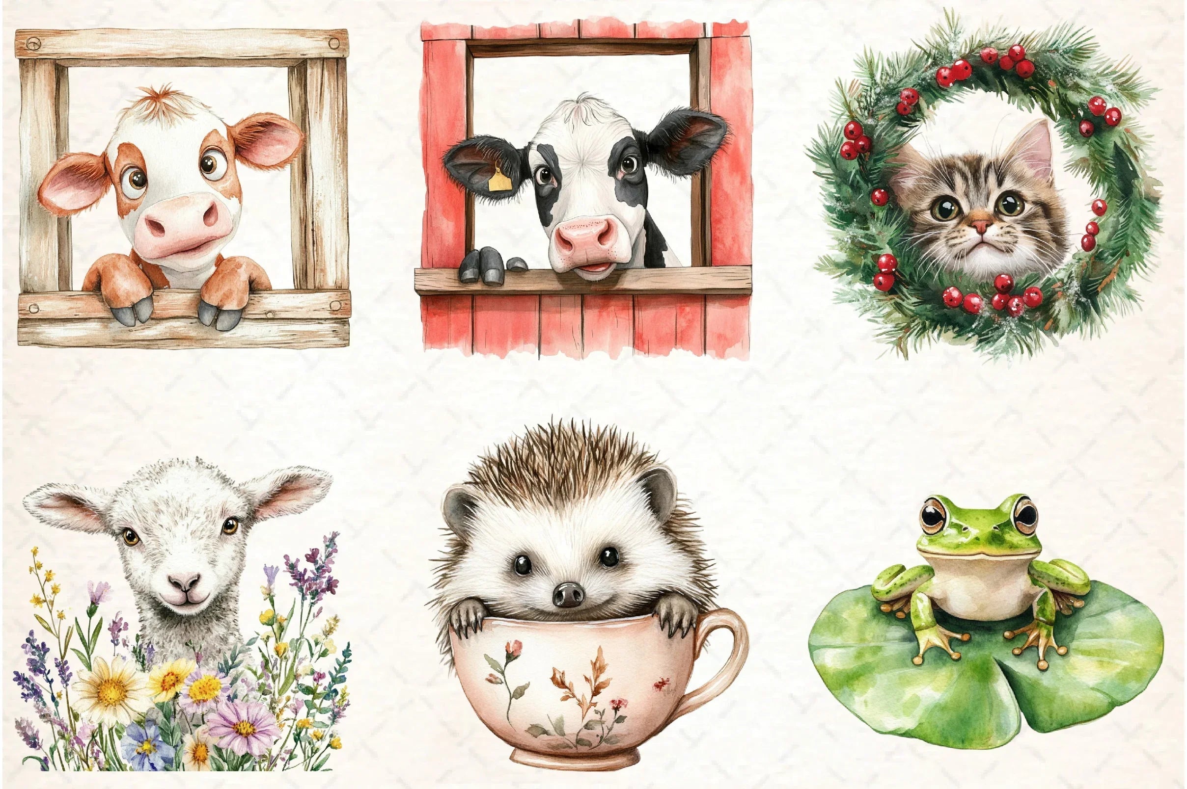 Funny Cute Animal Peeking Clipart Bundle - CraftNest - Digital Crafting and Art