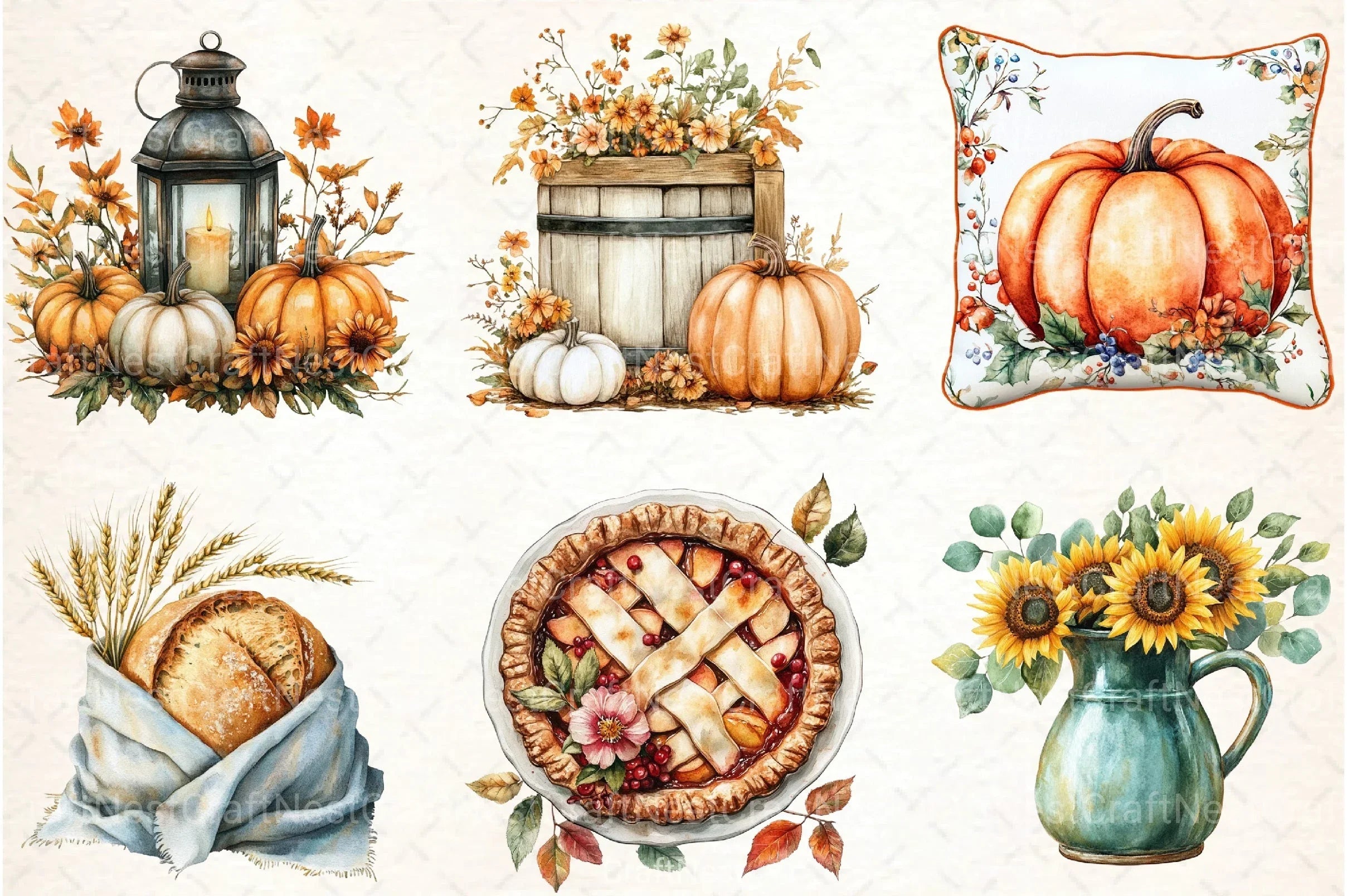 Farmhouse Thanksgiving Clipart Bundle - CraftNest - Digital Crafting and Art