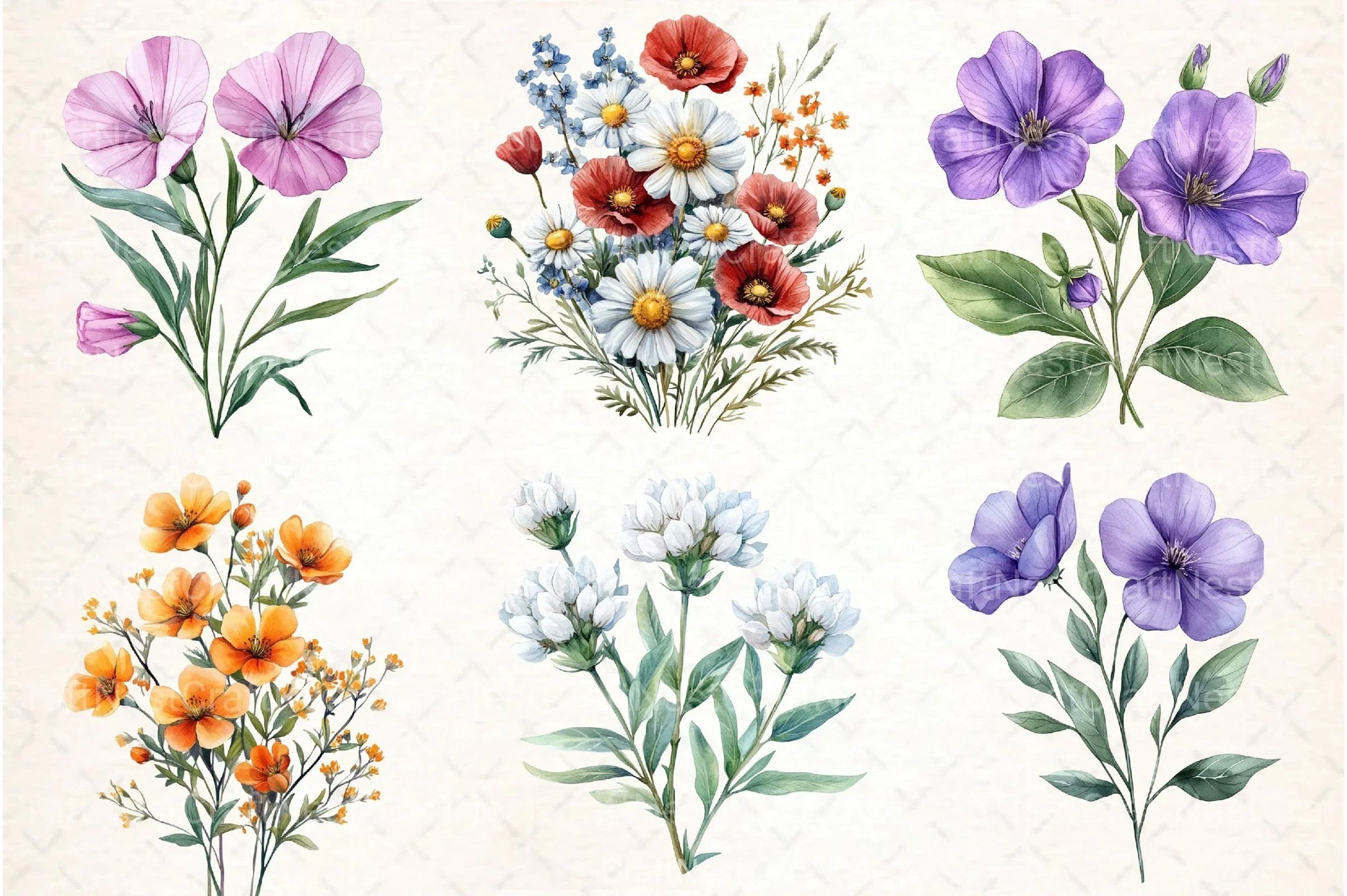 Wild Flowers Clipart Bundle - CraftNest - Digital Crafting and Art