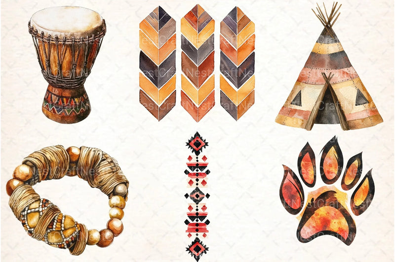 Indigenous Tribal Motifs Clipart Bundle - CraftNest - Digital Crafting and Art