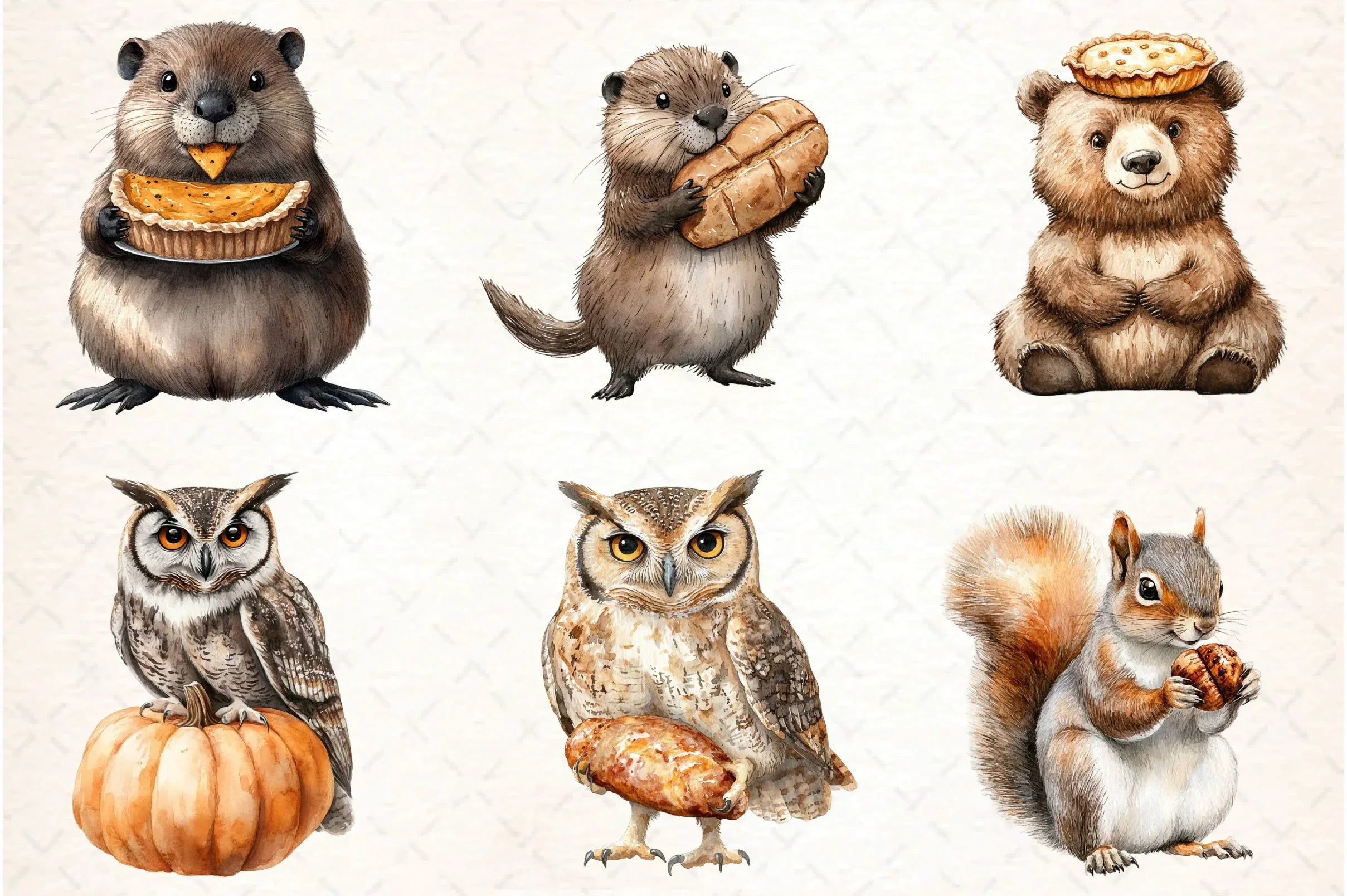 Woodland Animals Thanksgiving Clipart Bundle - CraftNest - Digital Crafting and Art