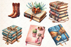 Western Cowgirl Book Clipart Bundle 2 - CraftNest - Digital Crafting and Art